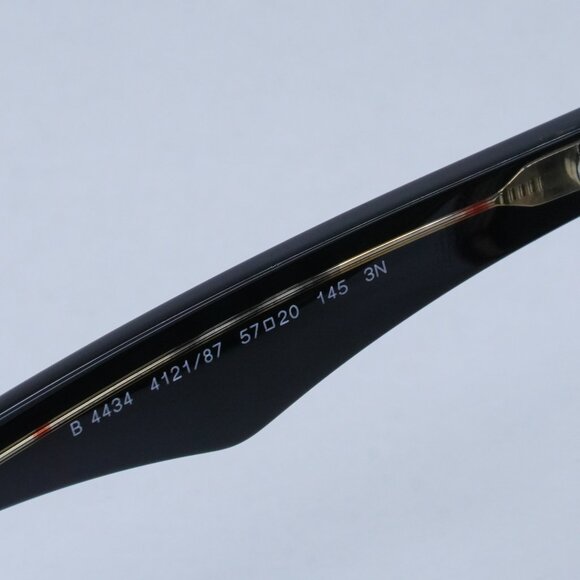 Burberry BE4434 412187 Sunglasses Black on Vintage Square Frame, Grey Lenses - Picture 4 of 10